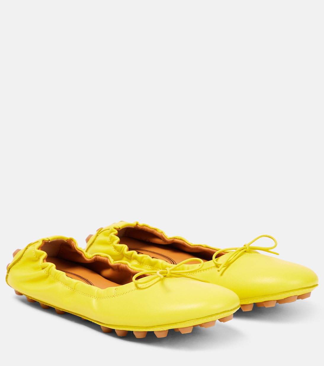 Кожаные балетки Bubble Ballerinas Tod's, желтый