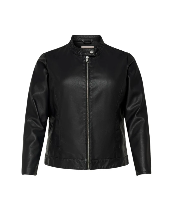 

Черная куртка-карабер из искусственной кожи Only Carmakoma, черный