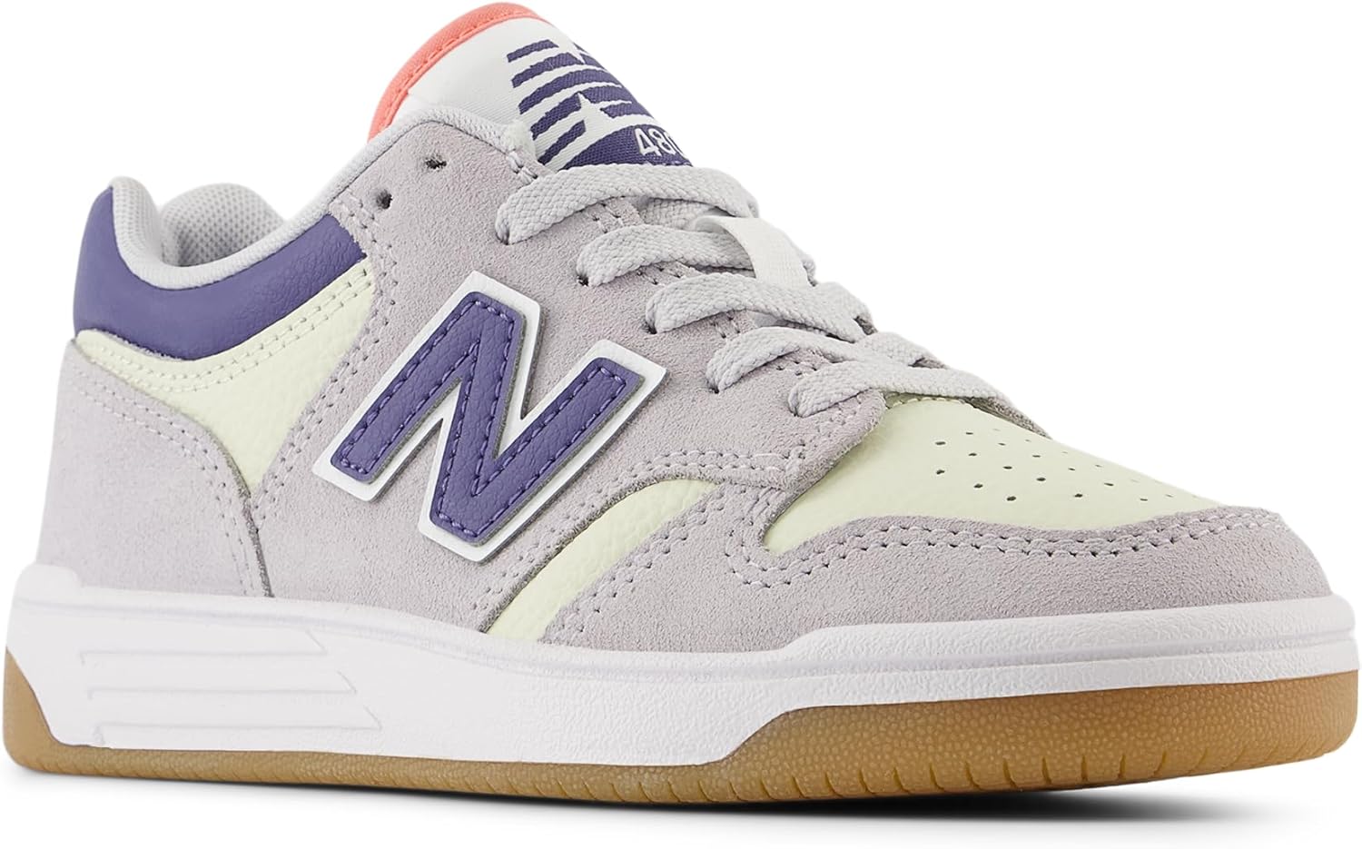 Детские кроссовки New Balance 480 V1 на шнуровке (унисекс), серый — фото 2