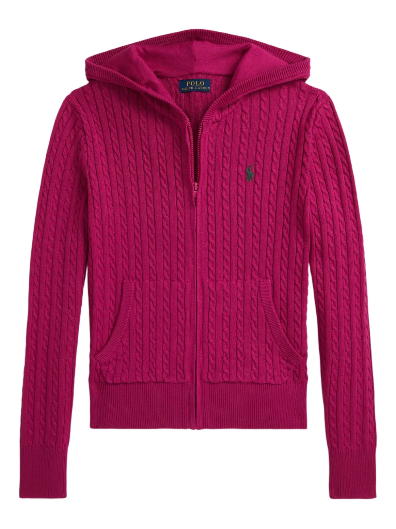

POLO RALPH LAUREN KIDS худи фактурной вязки на молнии, розовый