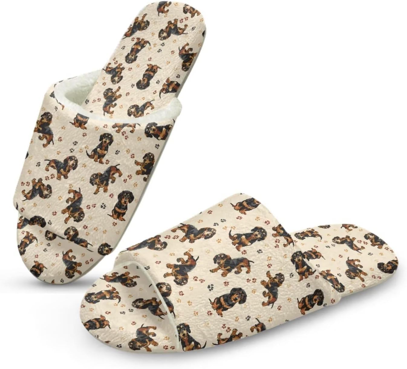 

Домашние тапочки Forchrinse для женщин и мужчин с открытым носком, гостевые тапочки, можно стирать, многоразовые, для спа и отеля, Dachshund
