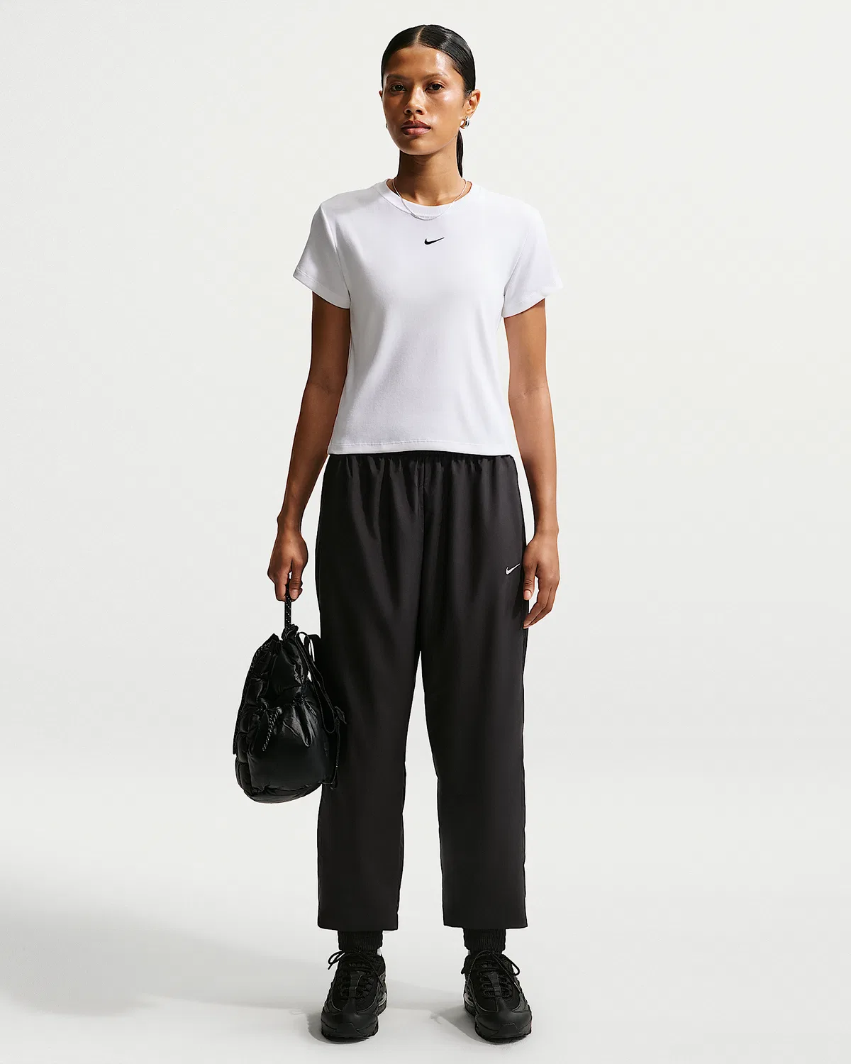 Женская облегающая футболка с коротким рукавом Nike Sportswear, White — фото 4