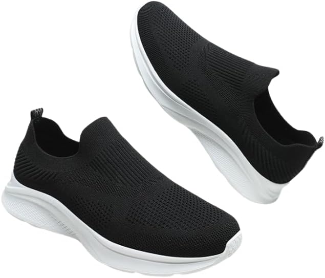 

Мужские кроссовки с нескользящей подошвой, легкие и дышащие, без шнурков - идеально подходят для повседневной носки и спортивных тренировок Hhhchpm, белый/черный