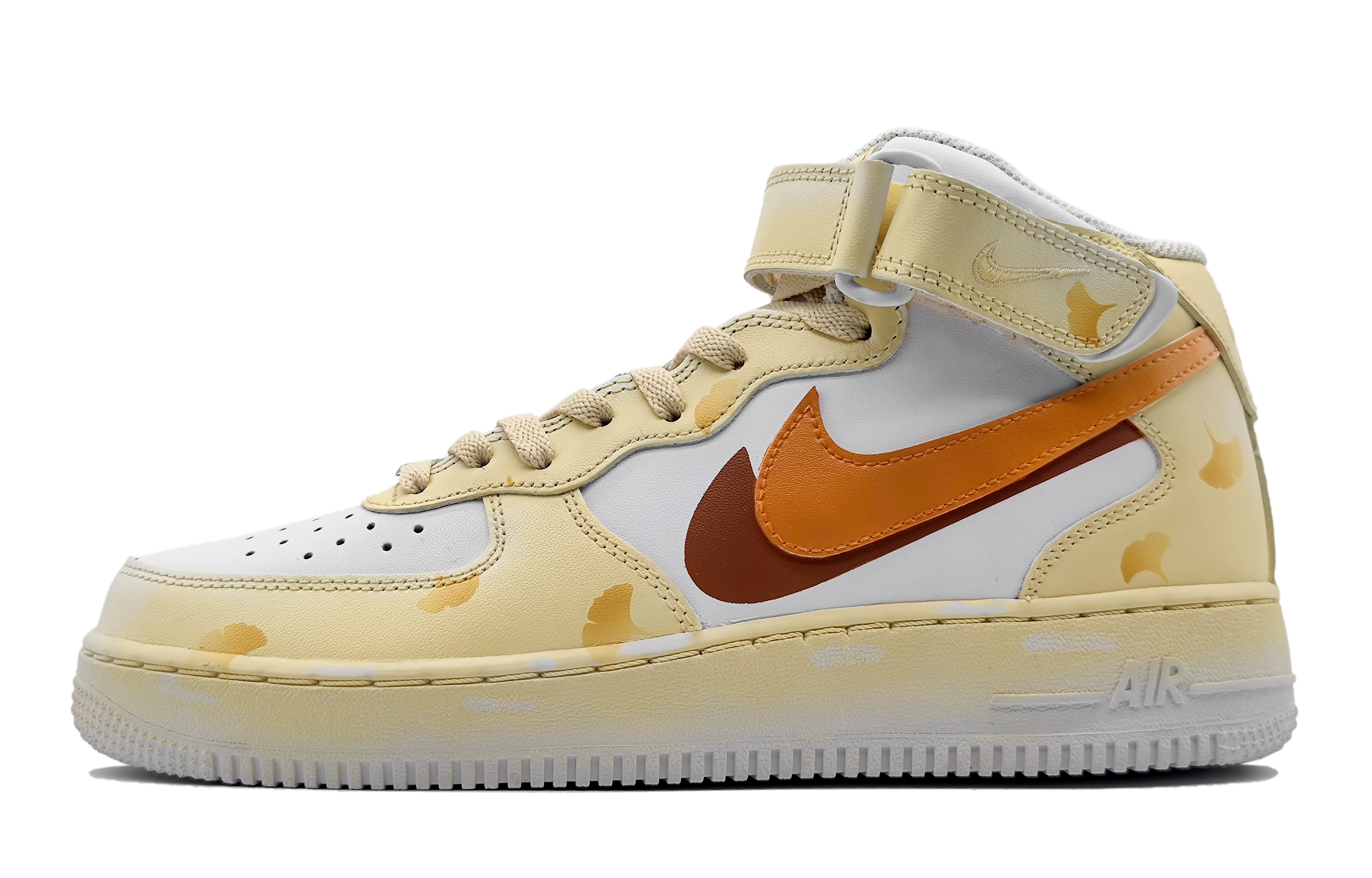 

Кроссовки Nike Air Force 1 Skateboard Shoes Women's Mid-Top Yellow/dark Orange/brown