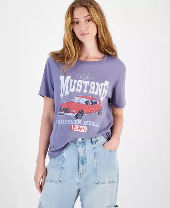 

Хлопковая футболка с рисунком Ford Mustang для юниоров Love Tribe, фиолетовый