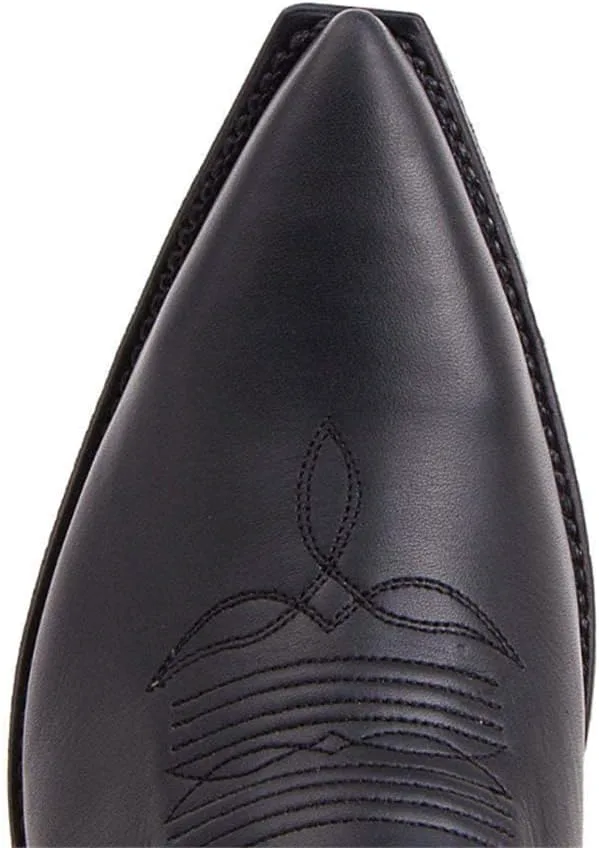 

Мужские модные ковбойские сапоги с острым носком на высоком каблуке, вышивкой, прочные западные рабочие сапоги, мужская обувь Generic, черный