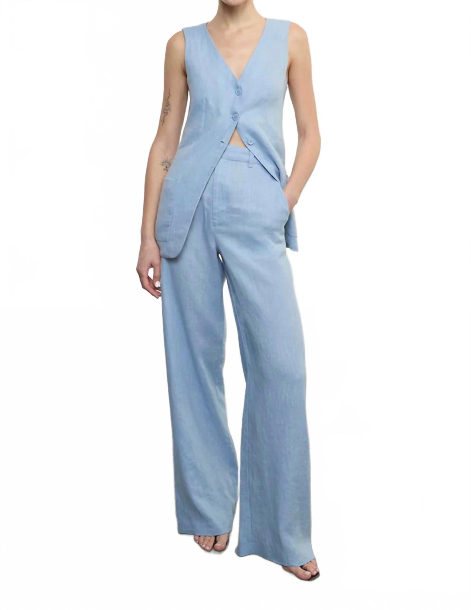 

Льняные брюки цвета неба Enza Costa, Sky