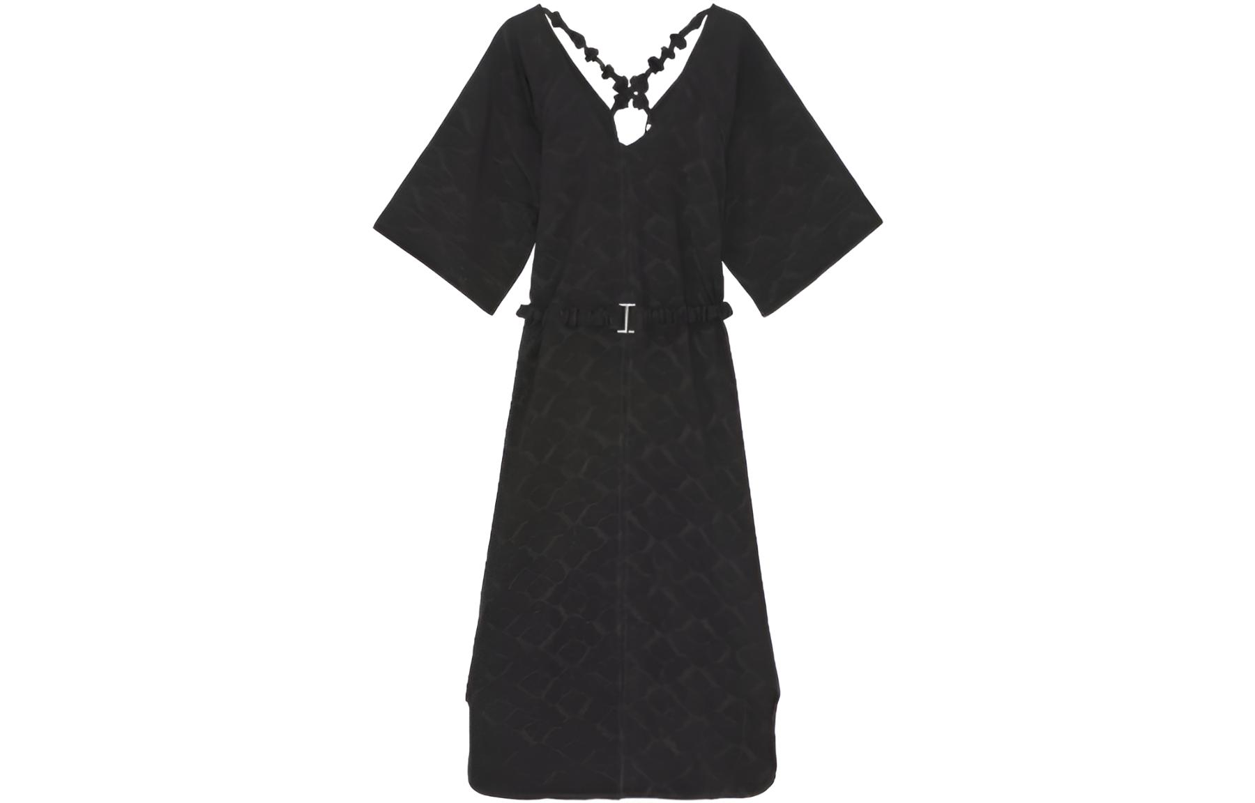 

Ganni Женское платье с короткими рукавами, черное