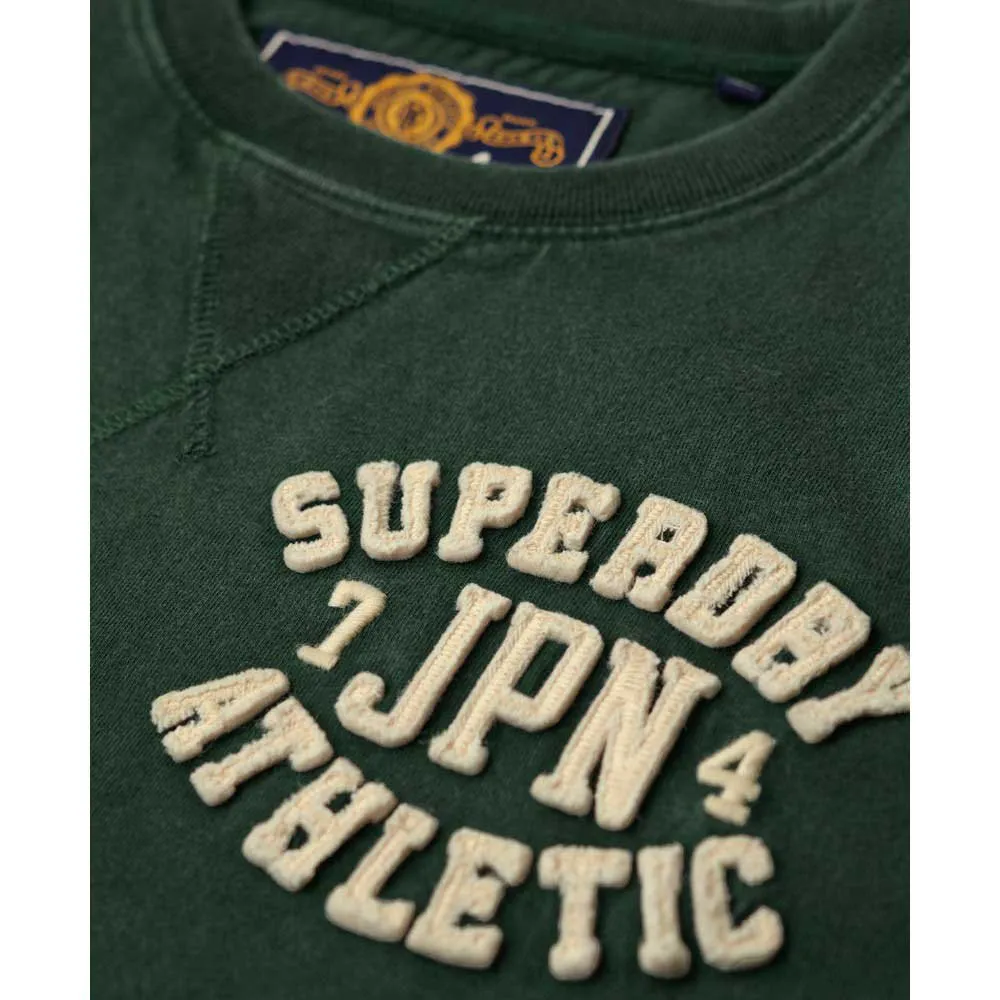 Футболка Superdry Vintage Athletic Chest long sleeve, зеленый — фото 3