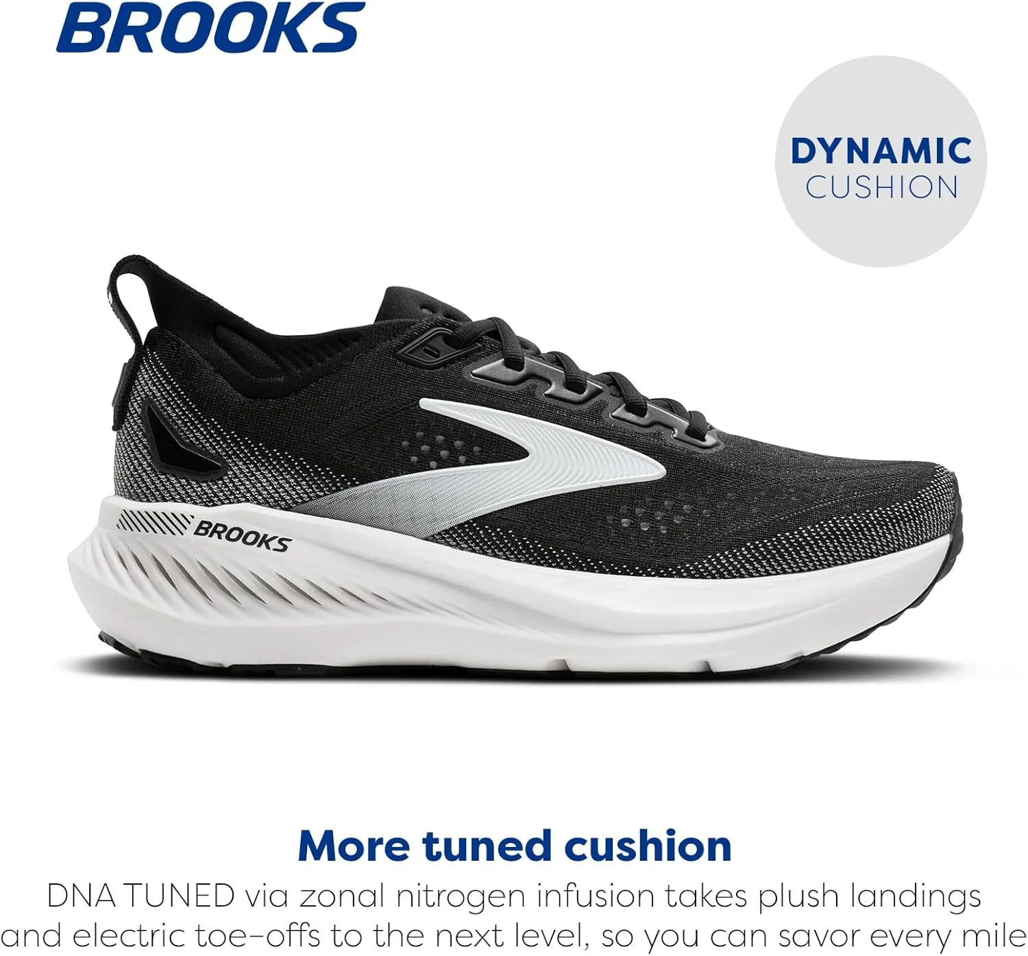 Мужские кроссовки Brooks Glycerin GTS 23, Black / Grey / White — фото 2