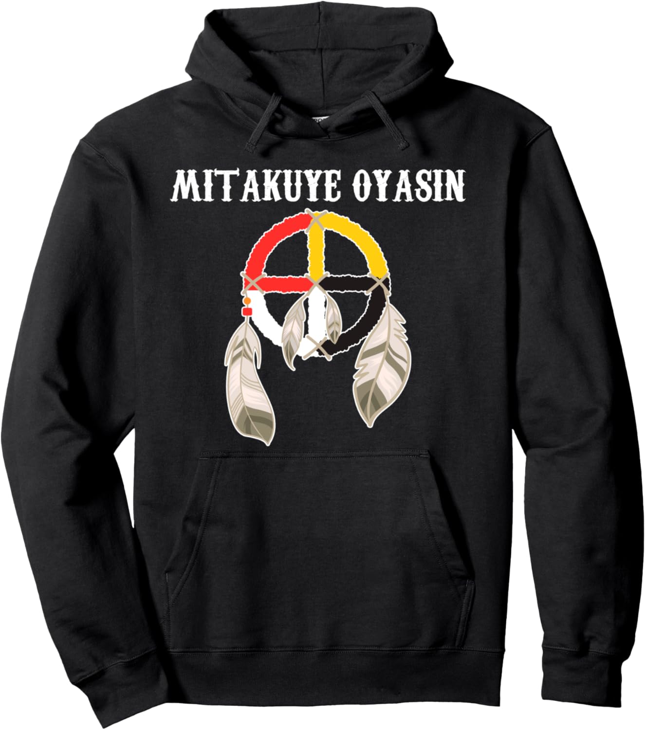 

Колесо медицины Митакуэояцин - Толстовка Oglala Rakota Souchief Oglala Lakota Native American, черный