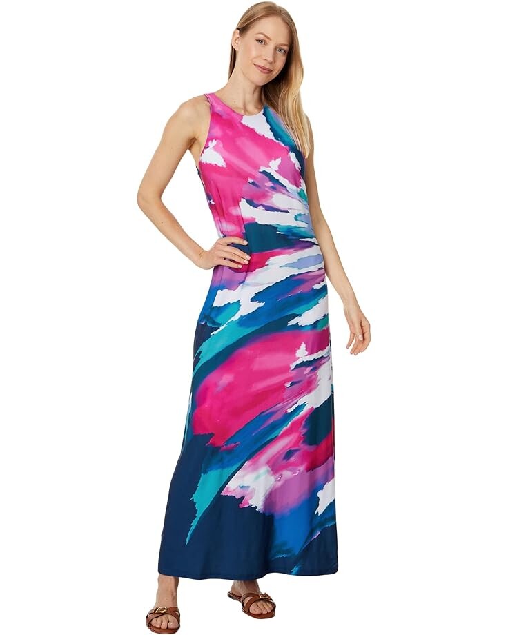 

Платье Tommy Bahama Jasmina Blooming Veranda Maxi, цвет Island Navy