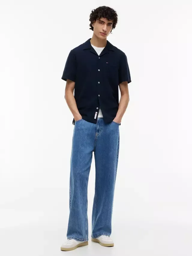 Рубашка из смеси льна, прямого кроя, с отложным воротником Tommy Hilfiger, Dark Blue — фото 4