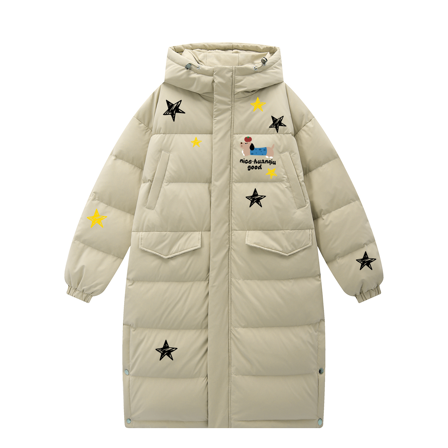 

HUANQIU Пуховик Unisex с капюшоном утепленный