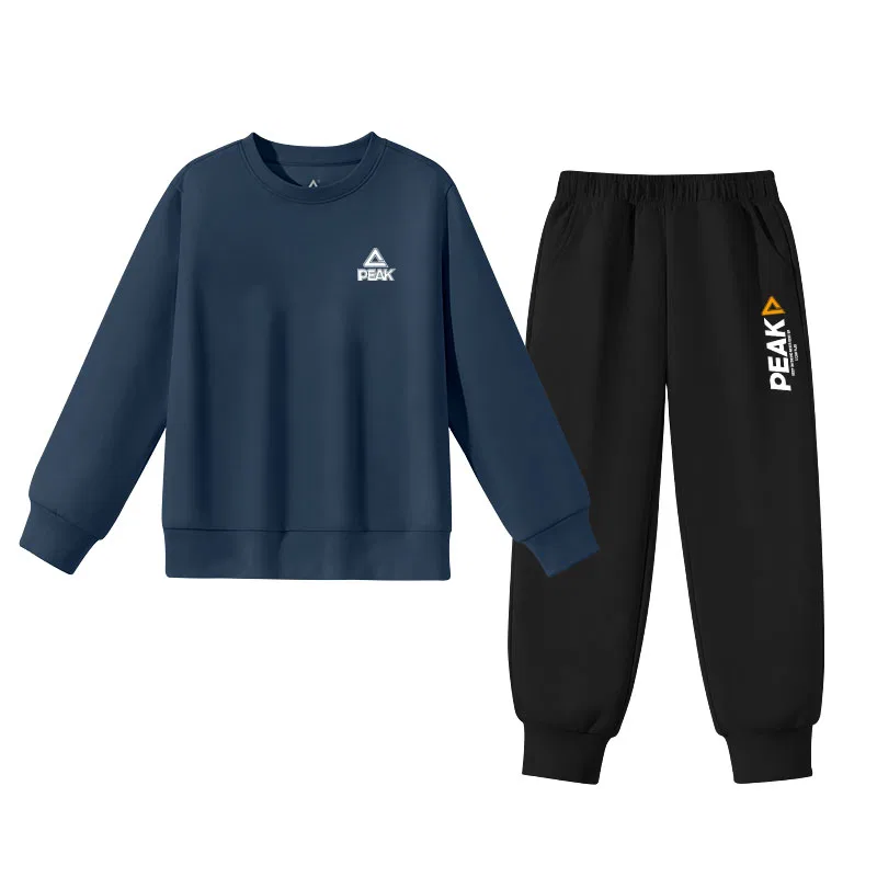 Детский спортивный костюм с круглым вырезом PEAK Navy Blue/PK White