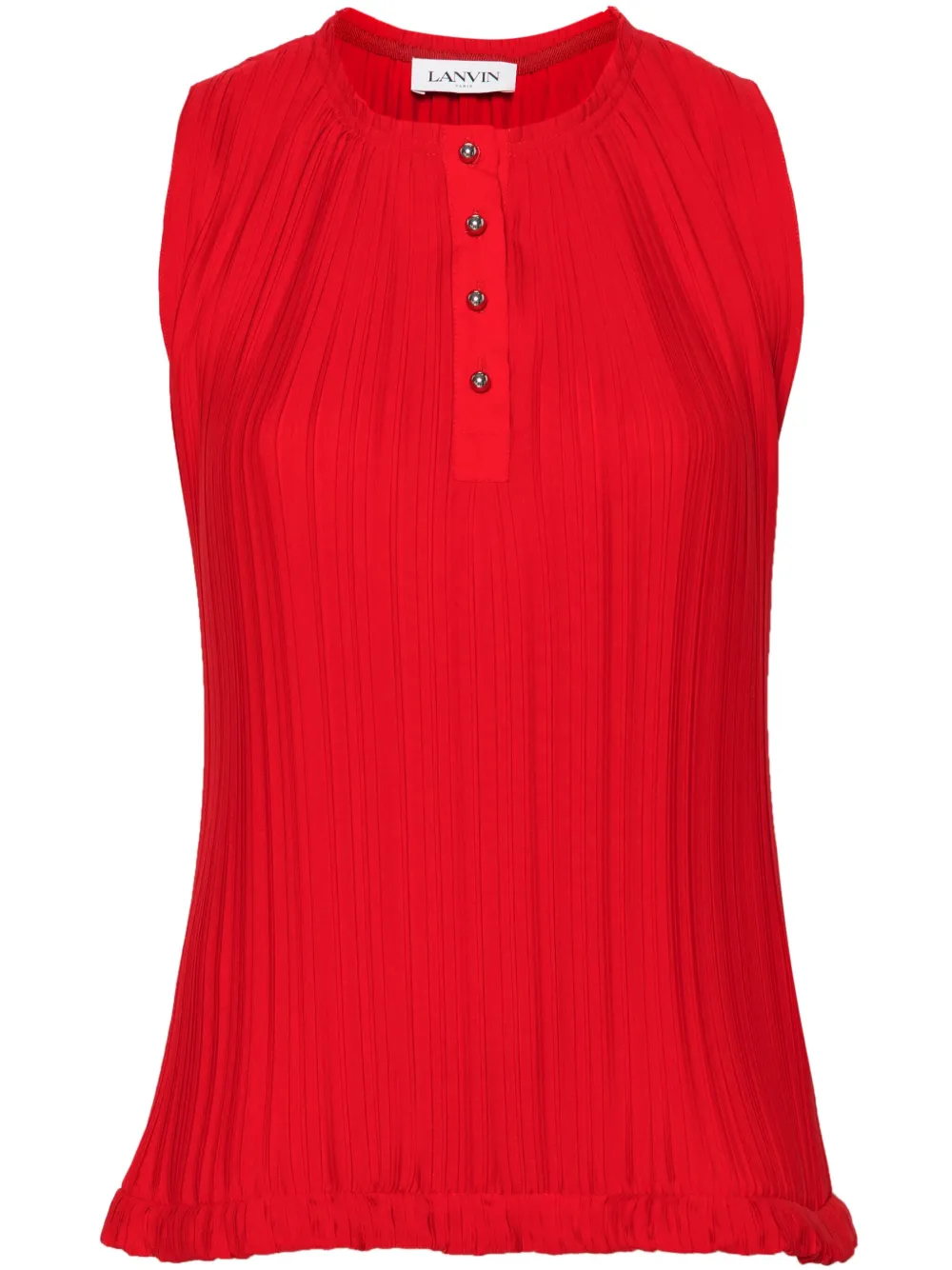 

Плиссированная блузка без рукавов Lanvin, красный