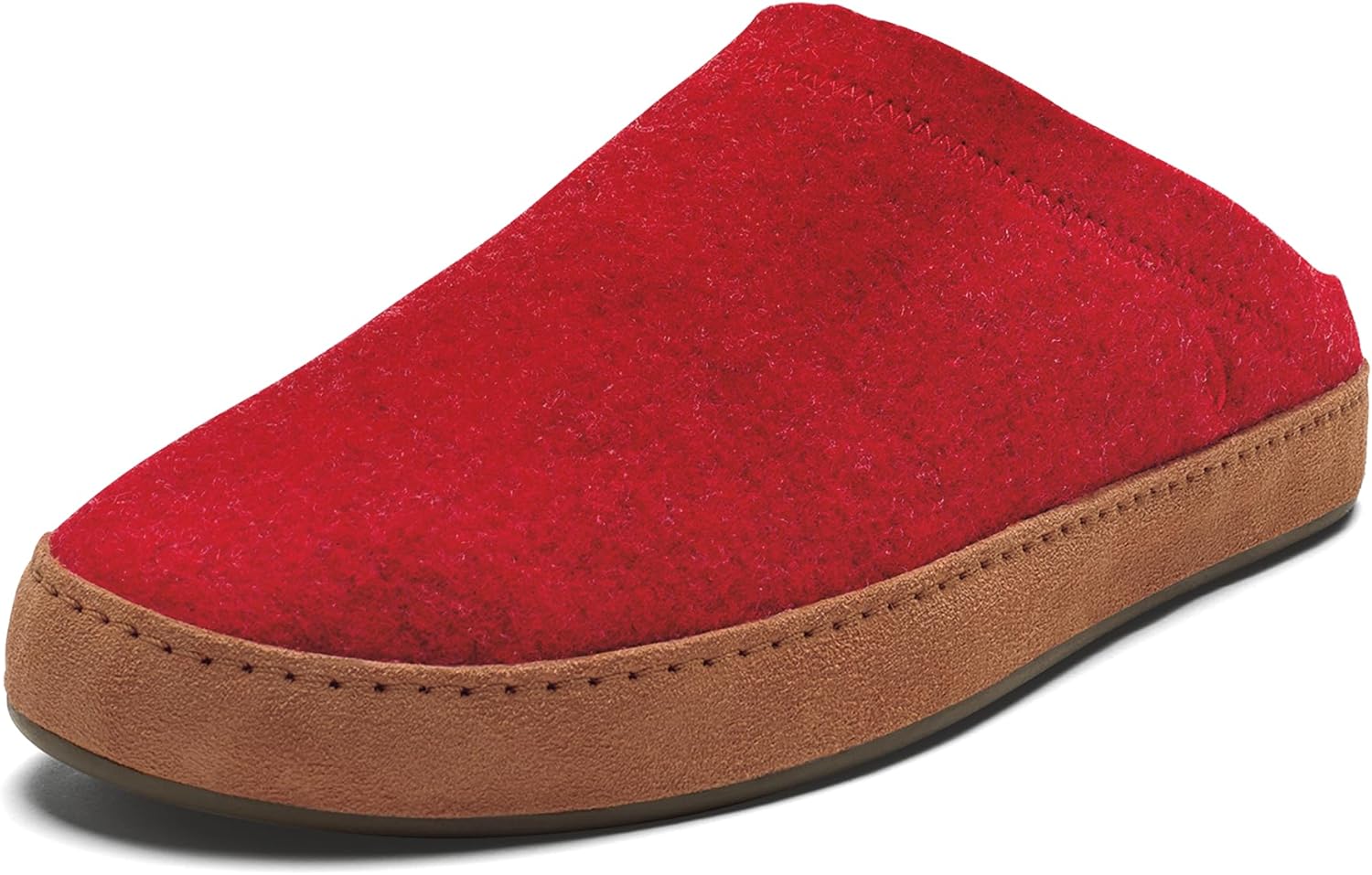 

Мужские тапочки-муляжи OLUKAI Hamani Hulu из шерсти, мягкие и удобные тапочки с высококачественными материалами, овчина и итальянский фетр, для ношения весь день, Scarlet/Fox