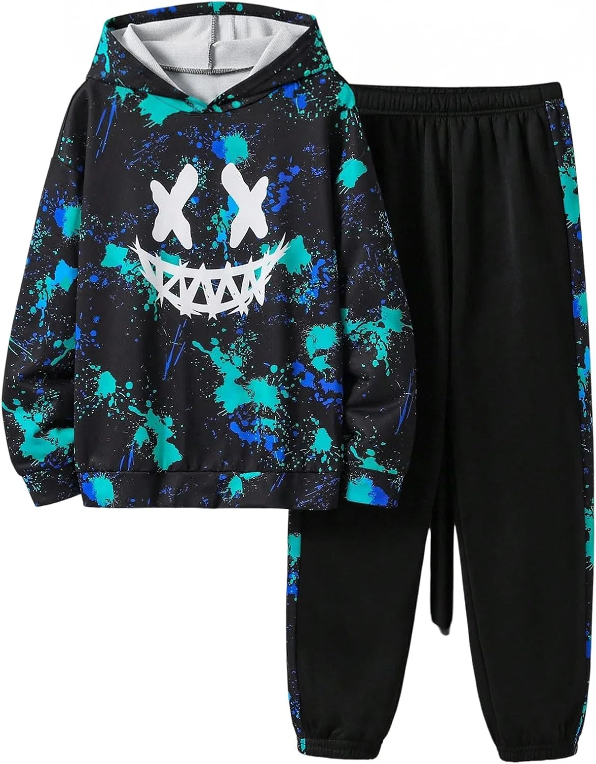 Детский спортивный костюм с принтом WDIRARA, 2 предмета, Black and Blue