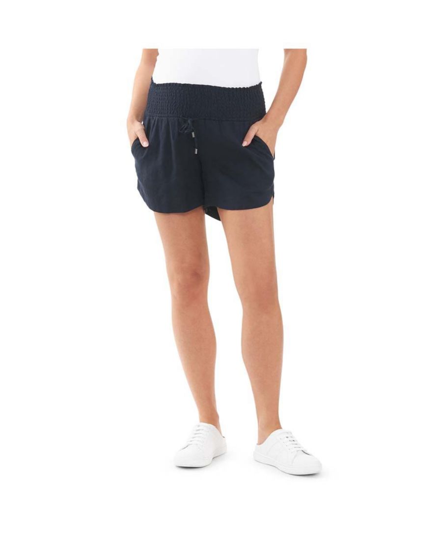

Шорты из присборенного льна цвета инди, темно-синие Ripe Maternity, Navy