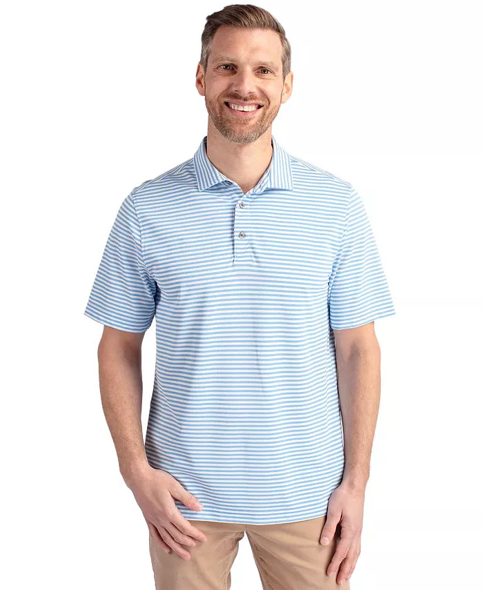 

Мужская поло Virtue Eco Pique Stripe из переработанного материала Cutter & Buck, мультиколор