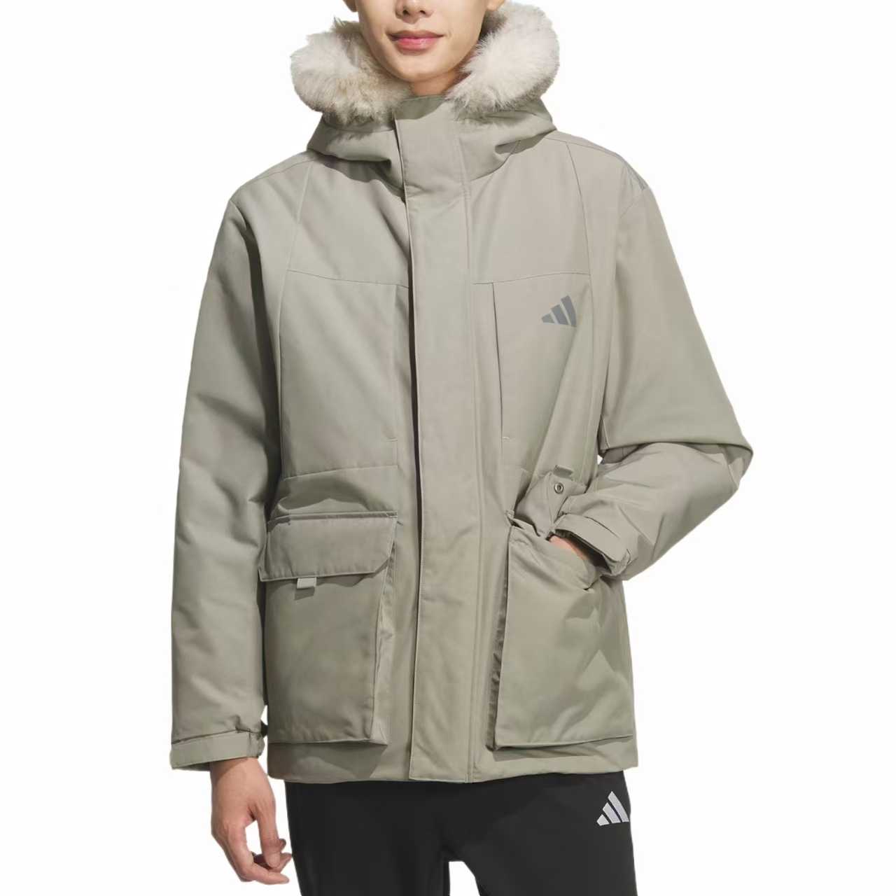 Пуховики и куртки Unisex Adidas, серебристо-серый — фото 3