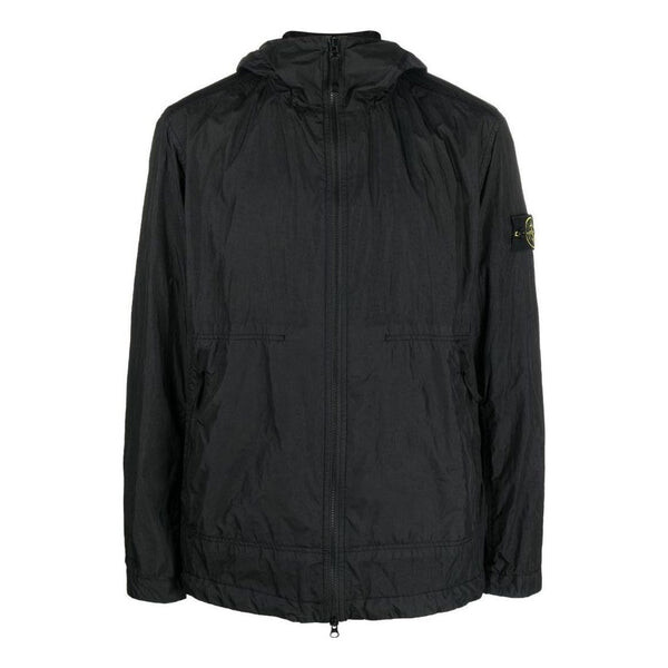 

Куртка crinkle reps light hooded jacket 'black' Stone Island, черный
