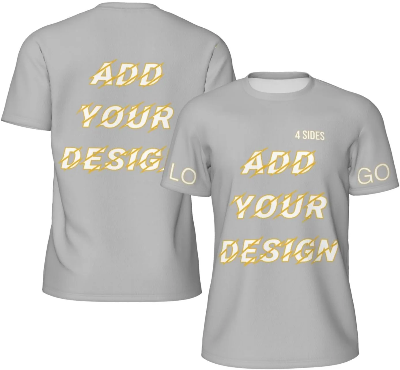 Футболка мужская Custom T Shirts с принтом на 4 сторонах