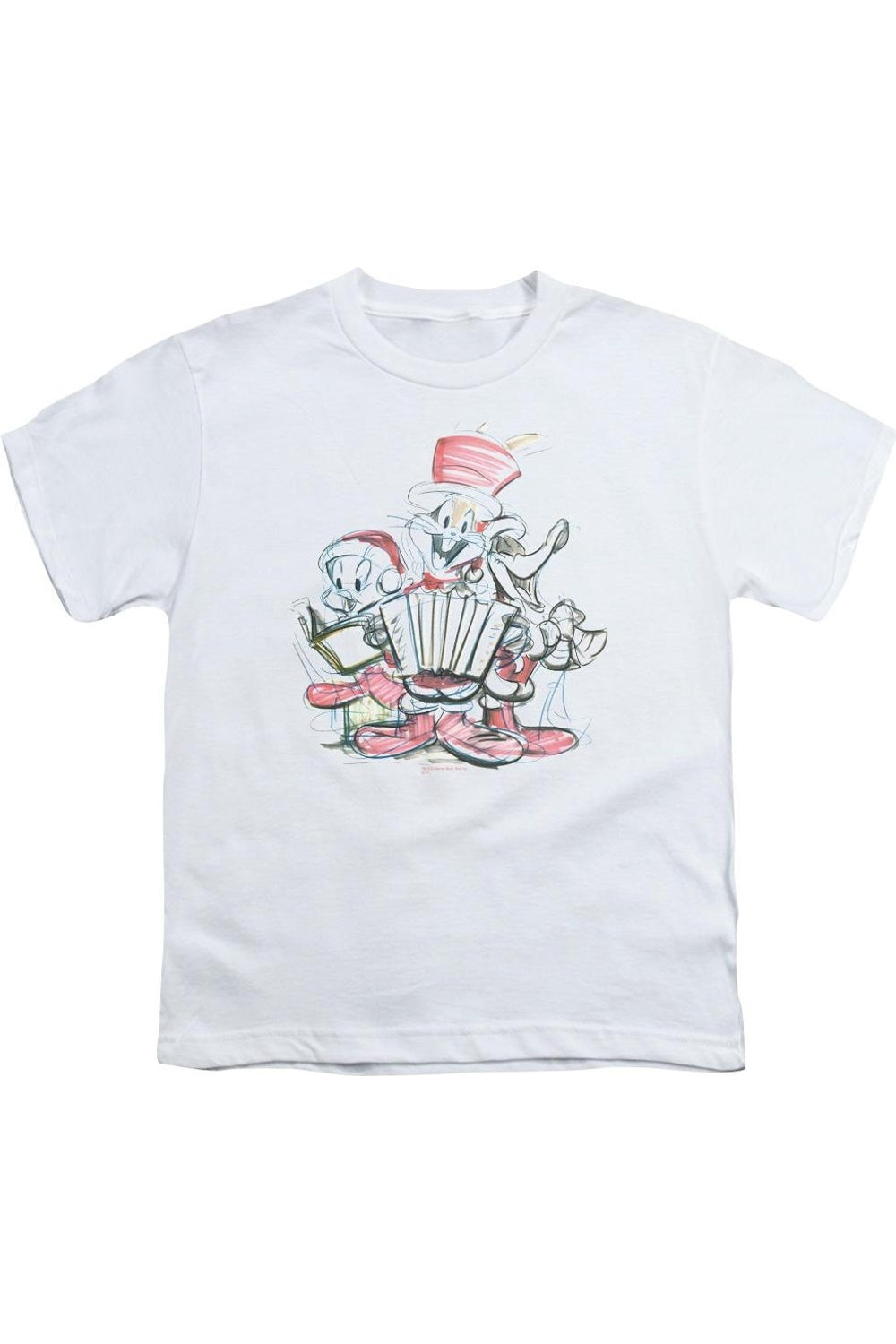 

Футболка с коротким рукавом Looney Tunes Holiday Sketch для детей Gildan, белый
