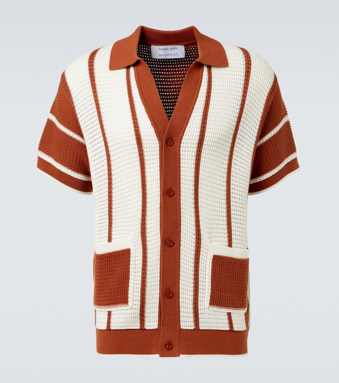

Фабрисио хлопковая рубашка с кружевом Frescobol Carioca, Burnt Orange