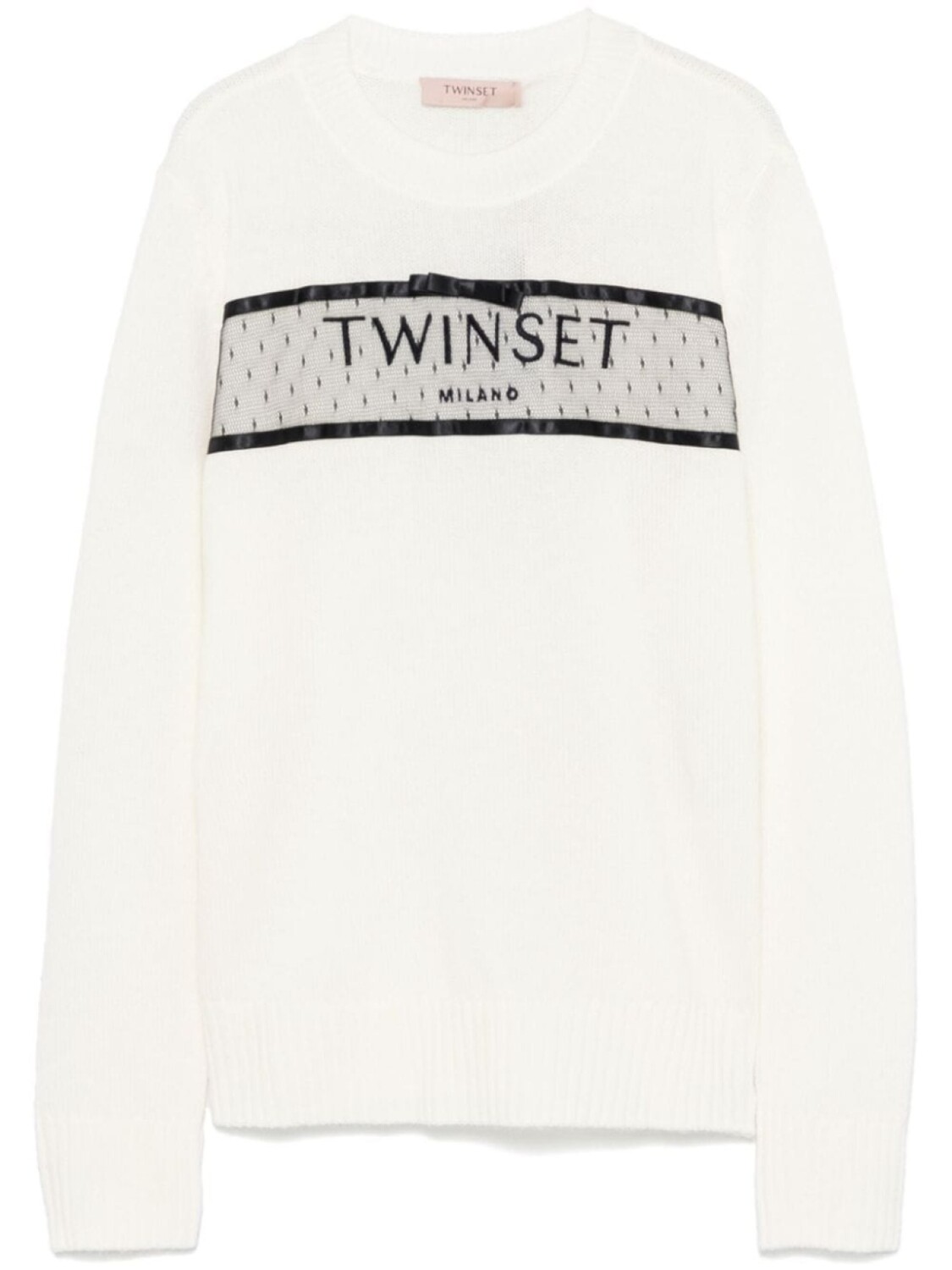 

TWINSET свитер с вышитым логотипом, белый