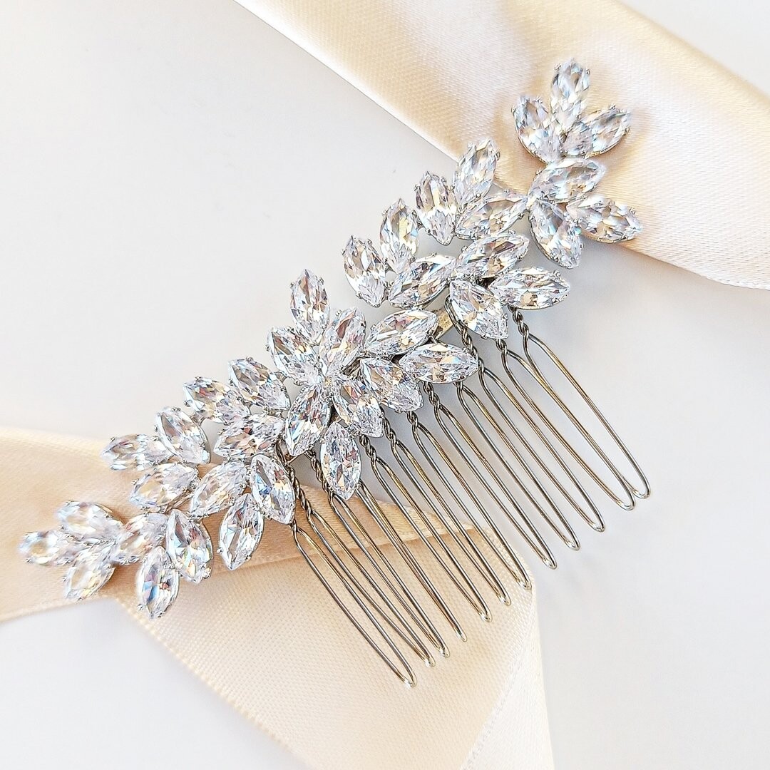 

Kokonet, расческа для волос в стиле гламур, очень блестящая для свадебной вечеринки, для боковой прически