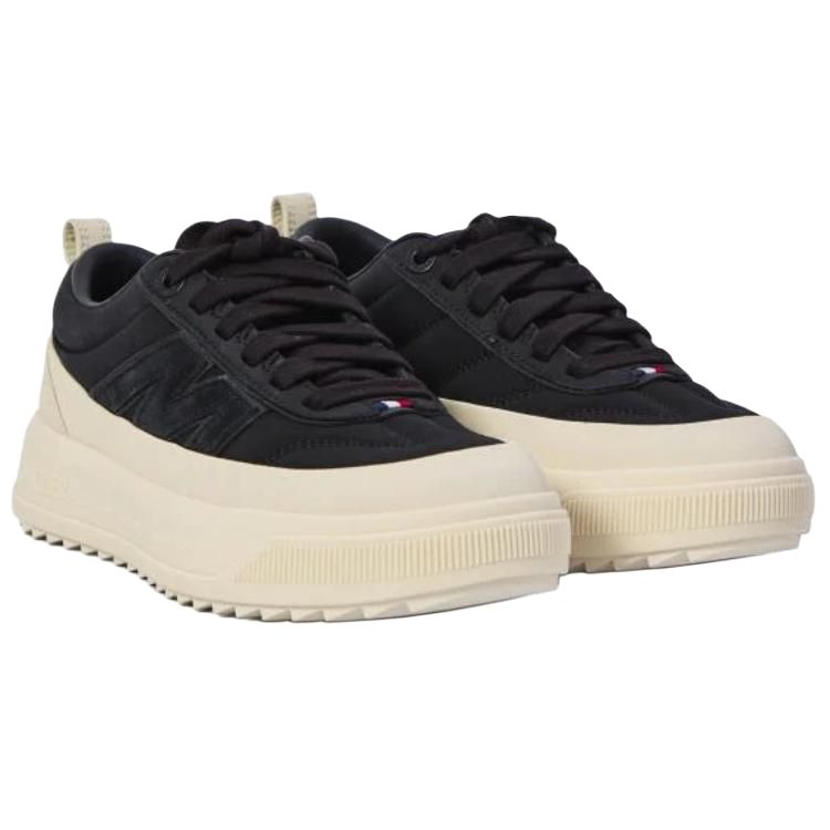 Кроссовки женские Round Toe на шнуровке Moncler, черный — фото 4