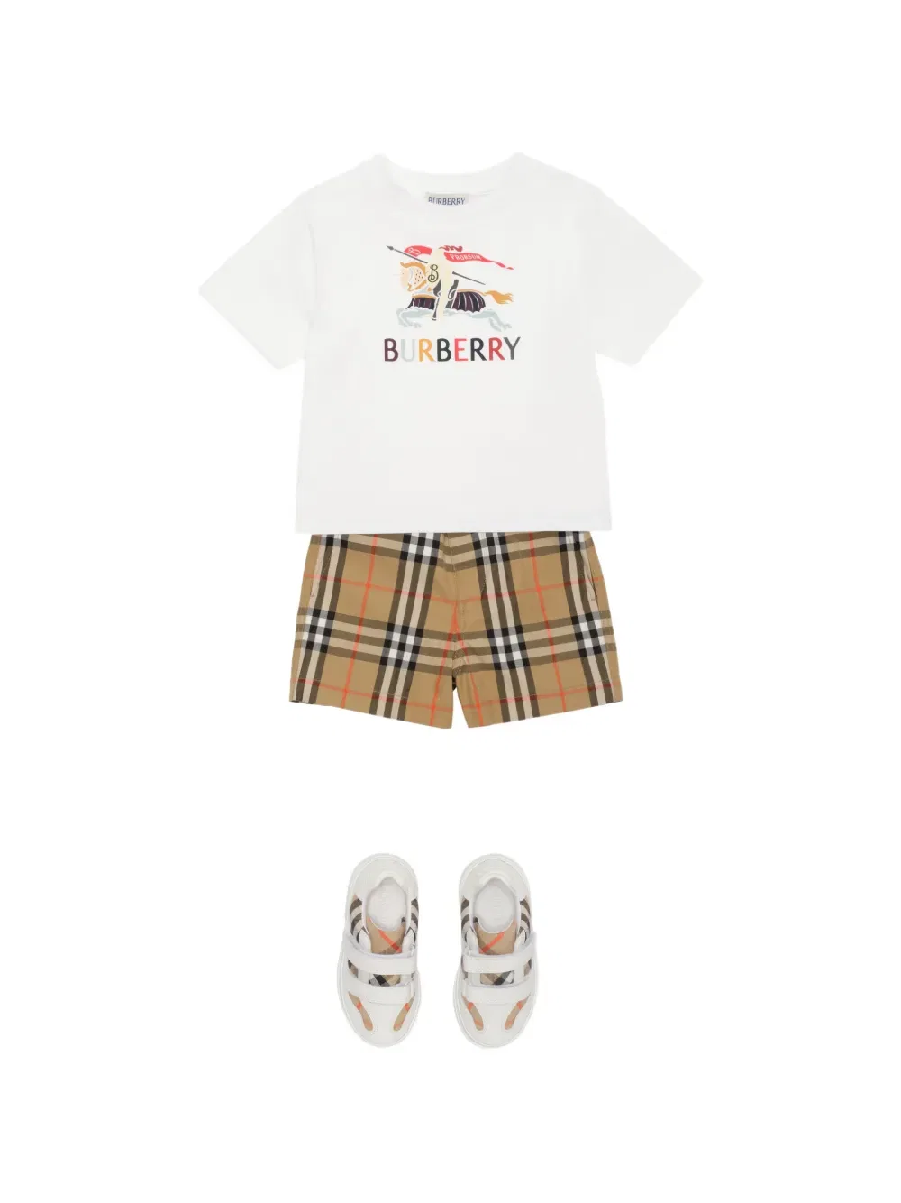 Хлопковая футболка Ekd Burberry Kids, белый — фото 4