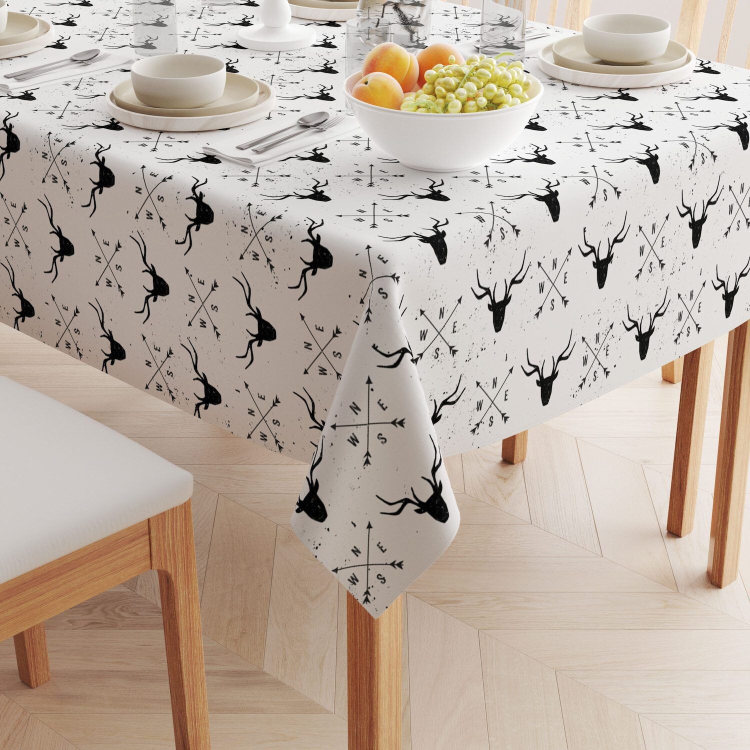 

Квадратная скатерть, 100% полиэстер, 60x60 дюймов, Deer & Arrows