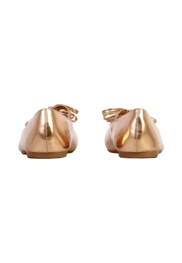 Балетные туфли ballerine enfant à elastiques super mode poti pati с ремешком на щиколотке Super Mode, Champagne Or — фото 4