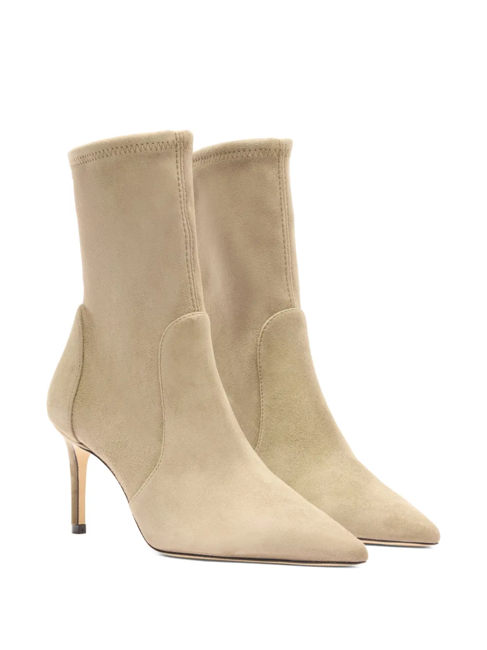 Ботильоны-носки с заостренным носком Stuart Weitzman, нейтральный — фото 2