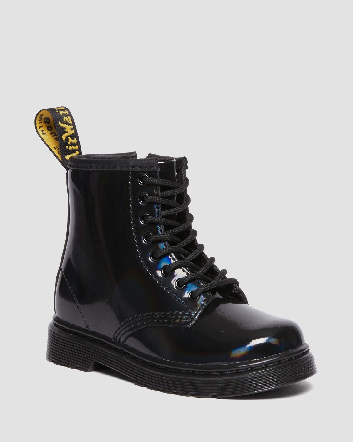 Лакированные кожаные ботинки на шнуровке Toddler 1460 Rainbow Dr. Martens
