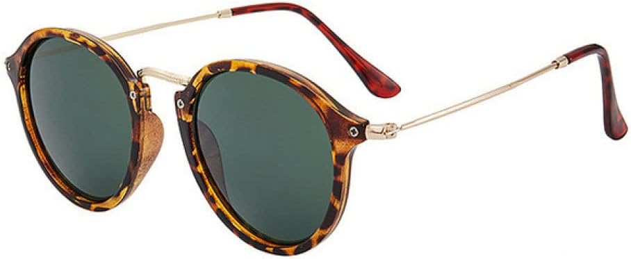 

Круглые металлические солнцезащитные очки с зеркальными линзами для женщин и мужчин, в стиле ретро, ​​модные солнцезащитные очки с защитой от УФ-излучения UV400 LANGSER, 059leopard Green