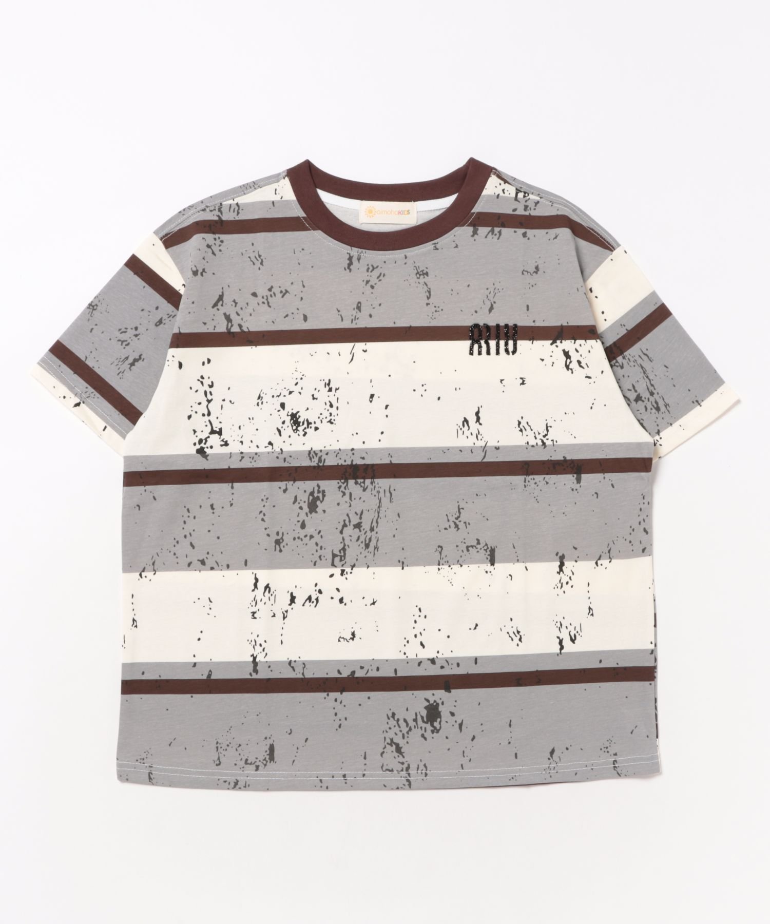Современная футболка с бордюром Aimoha Kids, Light gray — фото 4