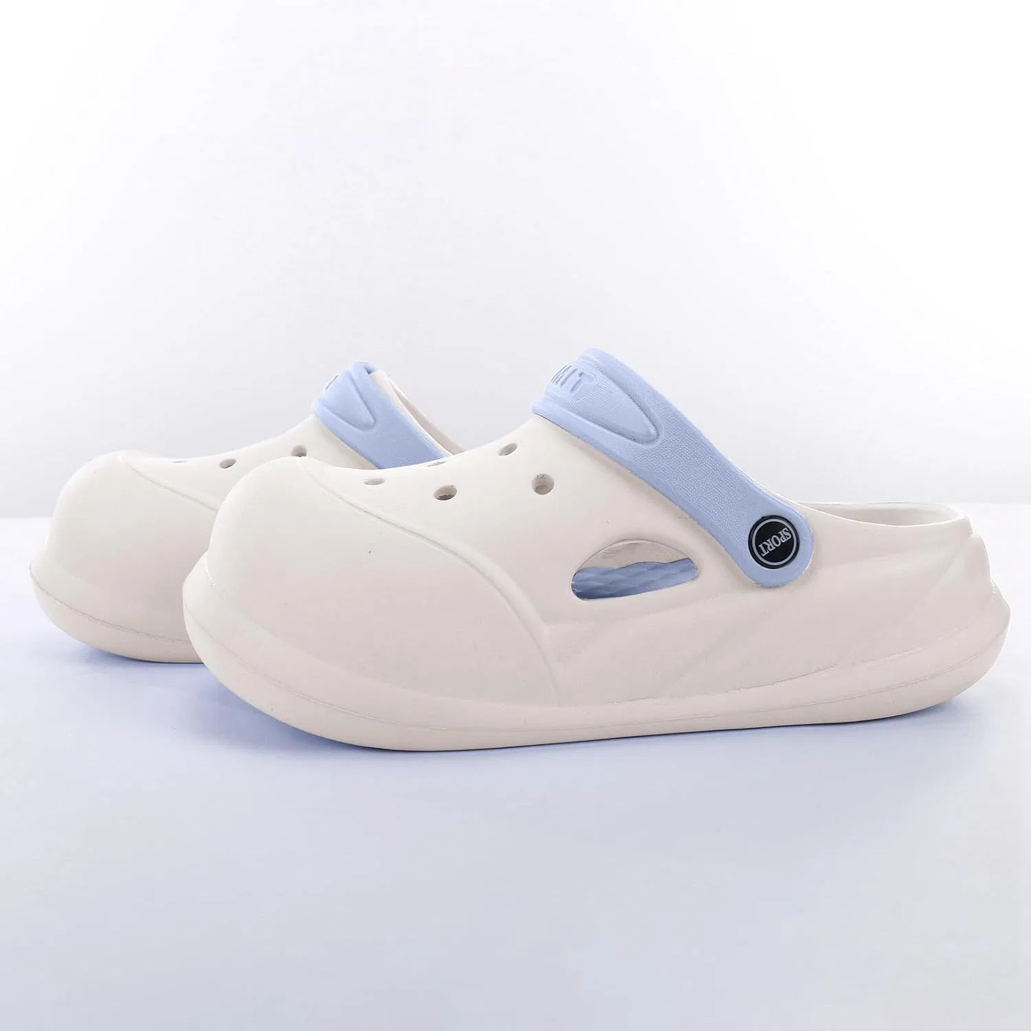 Сабо и пантолеттен Für Herren Damen Garten Hausschuhe Gartenschuhe mit Rutschfester Sohle Gartenclogs Leicht Badelatschen Unisex Weiche Küchenschuhe Sommer Sandalen Strand Schuhe Hsternexy, B23 Blau — фото 4