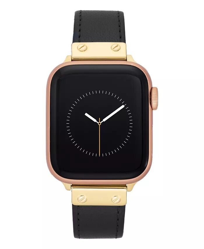 

Женский черный ремешок из натуральной кожи, совместимый с Apple Watch 42/44/45/Ultra/Ultra 2 Anne Klein, желтый