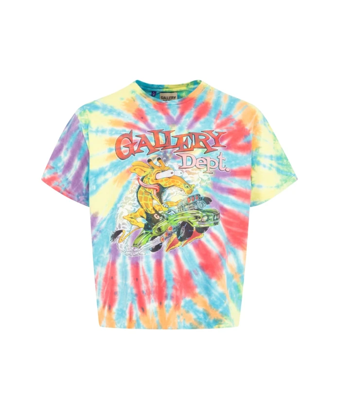 

Синий пуловер с короткими рукавами и рисунком в стиле тай-дай Gallery Dept., мультиколор