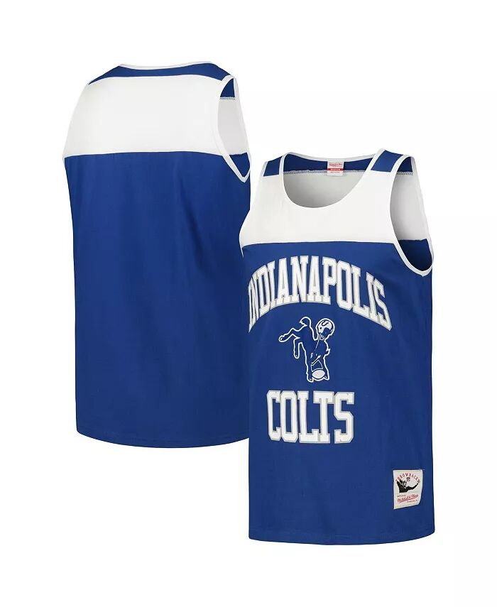 

Мужская майка-топ Royal and White Indianapolis Colts Heritage Colorblock Mitchell & Ness