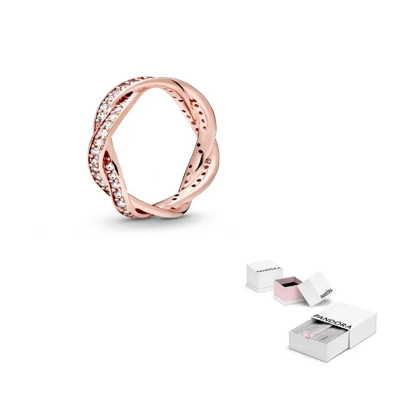 

Pandora Медное серебряное сплав Кольца с синтетическим фианитом для женщин Rose Gold