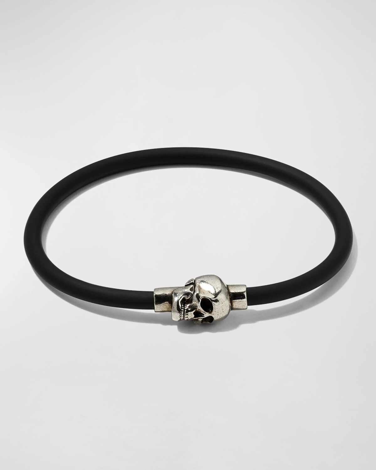 

Мужской браслет с черепом на резиновом шнуре Alexander McQueen, цвет Natural A Silver