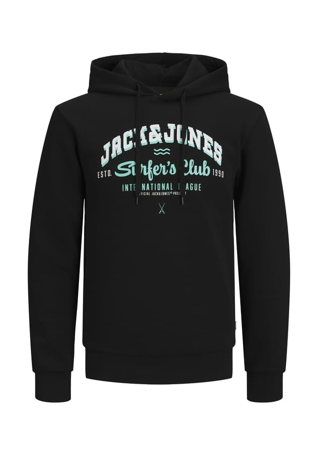 

Толстовка с капюшоном и логотипом Jack & Jones, черный