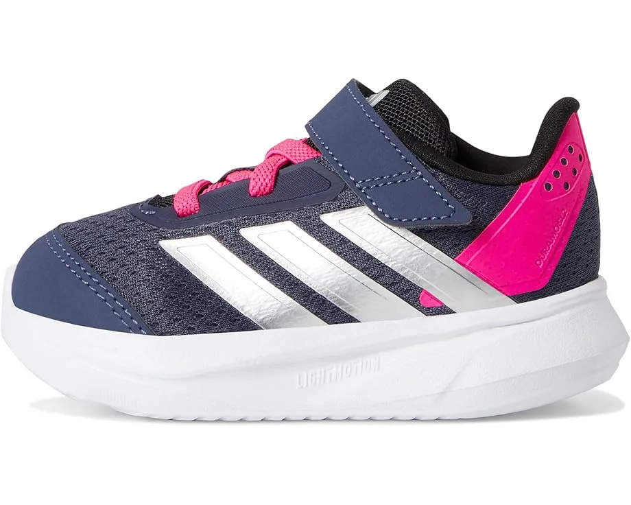 Кроссовки Adidas Kids Duramo SL Elastic Lace Shoes (Toddler), Shadow Navy/Silver Metallic/Lucid Pink — фото 4