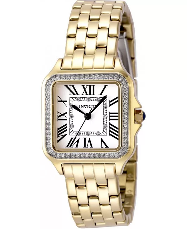 

Женские кварцевые часы Angel 48995 с тремя стрелками и серебристым циферблатом Invicta, gold