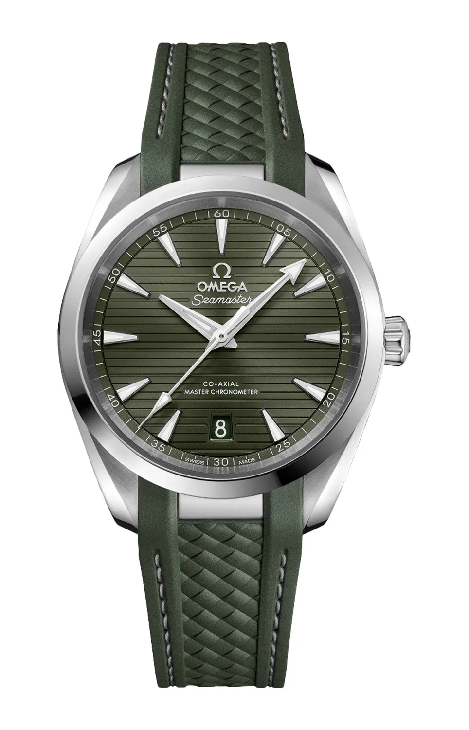 SEAMASTER AQUA TERRA 150M 34 ММ, СТАЛЬ НА РЕЗИНОВОМ РЕМЕШКЕ - 220.12.38.20.10.001 OMEGA, синий