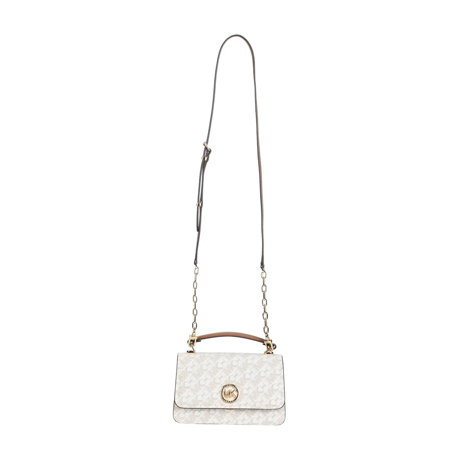 

MICHAEL KORS Деланси холщовая с кожаной отделкой сумка через плечо
